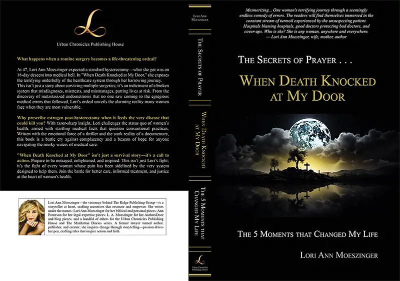 When Death Knocked at My Door by Lori Ann Moeszinger, depicting the thematic elements of a medical journey.